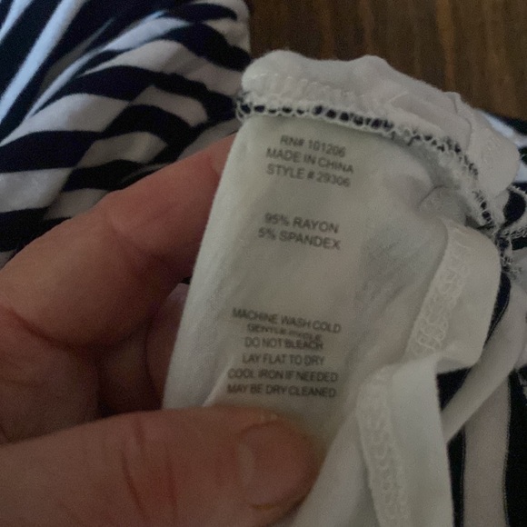 Soft Surroundings Striped Tiered Dress, Black/White, Medium - Picture 5 of 5